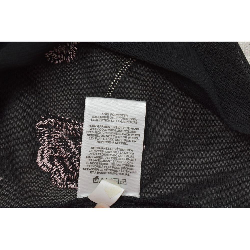 Express Black Mesh Floral Embroidered Bodysuit - Picture 7 of 8